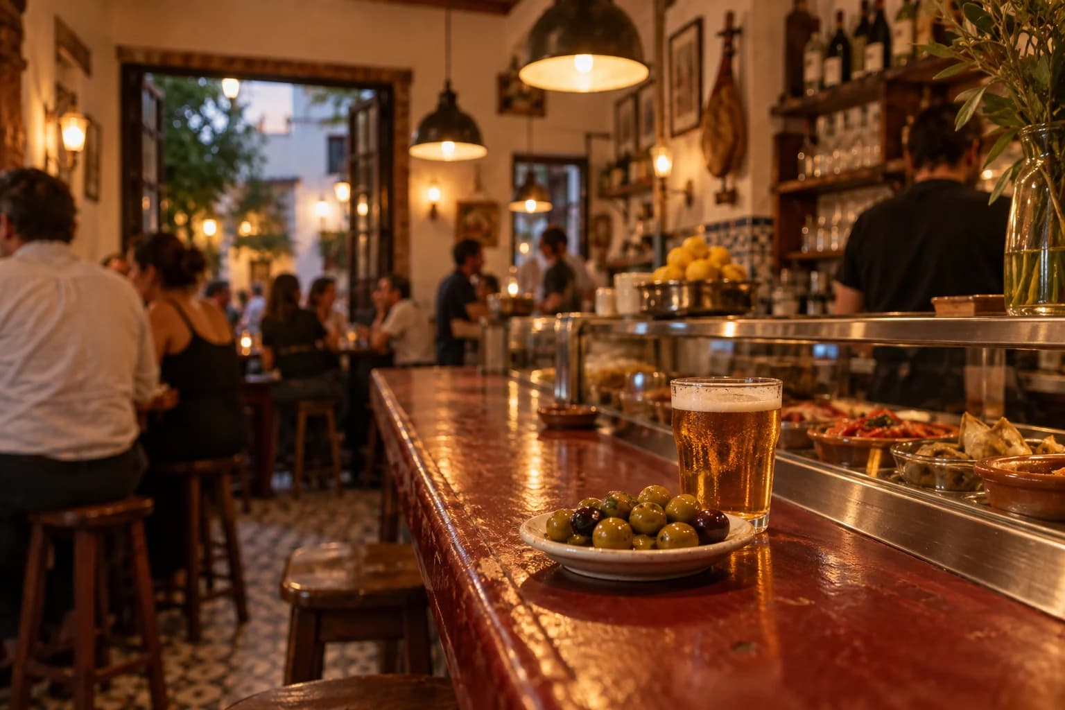 Interior de bar creado con IA para el concepto Candela